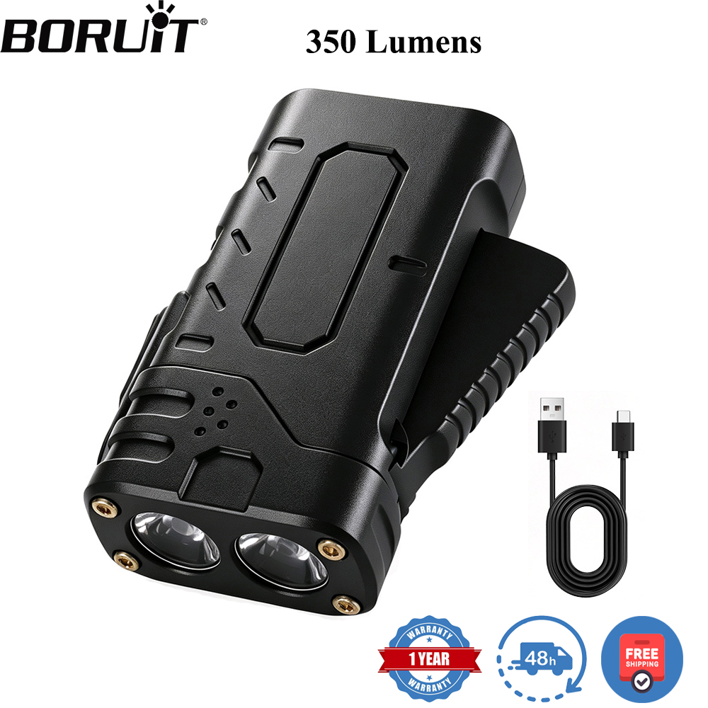 Outdoor Camping Glamping - BORUIiT Hand Crank EDC LED Flashlight