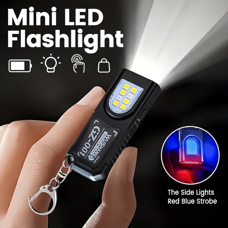 Outdoor Camping Glamping - Multifunctional Keychain Flashlight USB Rechargeable Mini