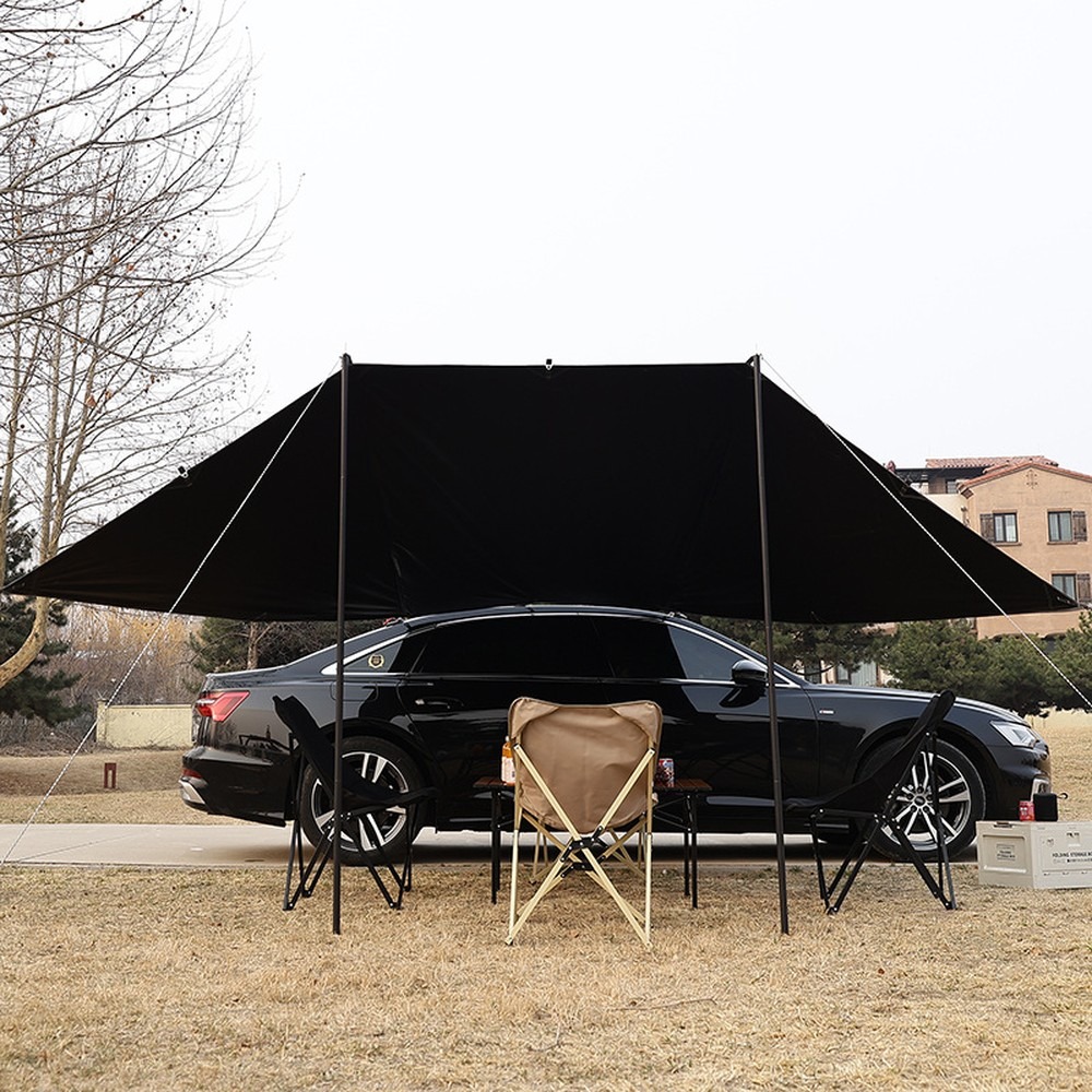 Cold Titanium Black Vinyl Car  - Outdoor Camping Car Tail Tent review and price