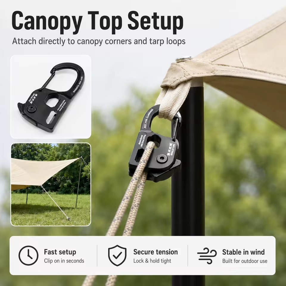 Aluminum Alloy Tent Rope Tensi - Outdoor Camping Extension Cord review and price